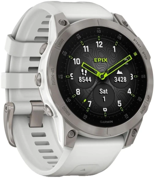 Смарт-часы Garmin Epix Gen 2 Sapphire 33.02мм 1.3" AMOLED корп.титан рем.белый (010-02582-21) Смарт-часы Garmin Epix Gen 2 Sapphire 33.02мм 1.3" AMOLED корп.титан рем.белый (010-02582-21)