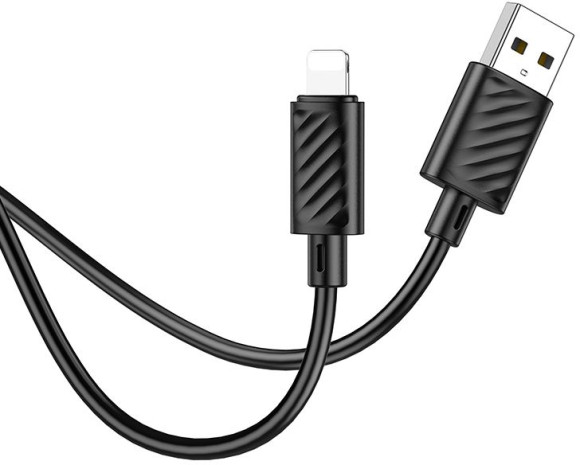 Кабель Hoco X88 Gratified USB (m)-Lightning (m) 1м черный коробка Кабель Hoco X88 Gratified USB (m)-Lightning (m) 1м черный коробка