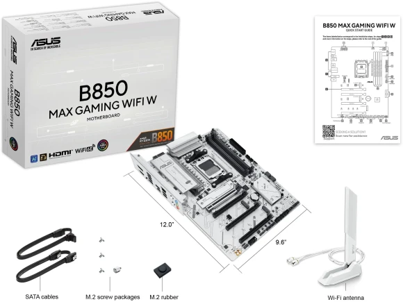 Материнская плата Asus B850 MAX GAMING WIFI W Socket AM5 AMD B850 4xDDR5 ATX AC`97 8ch(7.1) 2.5Gg RAID+HDMI+DP