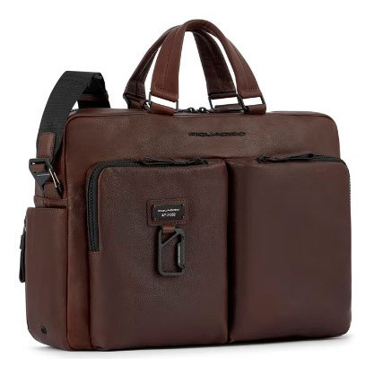Деловая сумка Piquadro Harper CA4027AP/TM с отделением для ноутбука 15.6" темно-коричневая натур.кожа