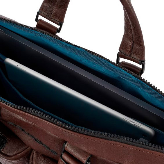 Деловая сумка Piquadro Harper CA4027AP/TM с отделением для ноутбука 15.6" темно-коричневая натур.кожа