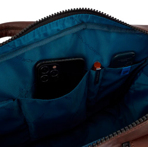 Деловая сумка Piquadro Harper CA4027AP/TM с отделением для ноутбука 15.6" темно-коричневая натур.кожа