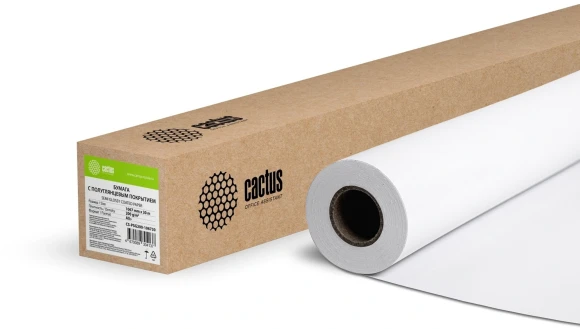 Бумага Cactus CS-PSG200-106730 42"(A0+) 1067мм-30м/200г/м2/белый полуглянцевое для струйной печати Бумага Cactus CS-PSG200-106730 42"(A0+) 1067мм-30м/200г/м2/белый полуглянцевое для струйной печати