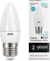 Лампа светодиодная Gauss Elementary T100 32Вт цок.:E27 цилин. 220B св.свеч.бел.хол. (упак.:1шт) (63233) Лампа светодиодная Gauss Elementary T100 32Вт цок.:E27 цилин. 220B св.свеч.бел.хол. (упак.:1шт) (63233)