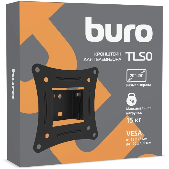Кронштейн для телевизора Buro TLS0 черный 20"-29" макс.15кг настенный наклон