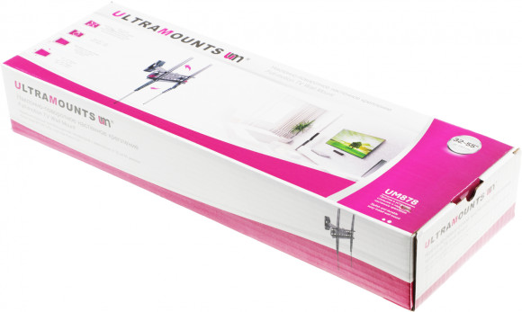 Кронштейн для телевизора Ultramounts UM878 черный 32"-55" макс.35кг настенный поворотно-выдвижной и наклонный
