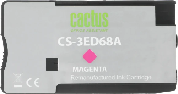 Картридж струйный Cactus CS-3ED68A 712 пурпурный (29мл) для HP DJ T230/T630/T650 с чипом