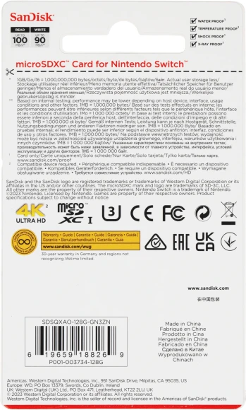 Флеш карта microSDXC 128GB Sandisk SDSQXAO-128G-GN3ZN Nintendo Switch w/o adapter Флеш карта microSDXC 128GB Sandisk SDSQXAO-128G-GN3ZN Nintendo Switch w/o adapter