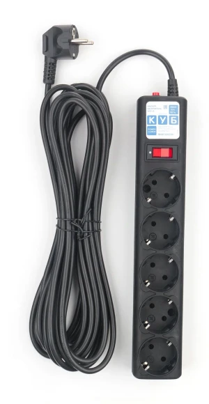 Сетевой удлинитель Powercube SPG5-7M 7м (5 розеток) черный (коробка)