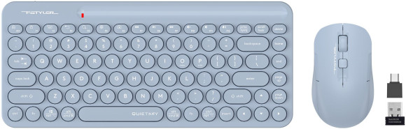 Клавиатура + мышь A4Tech Fstyler FG3200 Air клав:синий мышь:синий USB беспроводная slim Multimedia