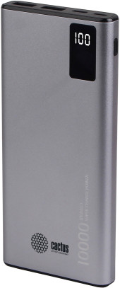 Мобильный аккумулятор Cactus CS-PBFSLT-10000 10000mAh 22.5W 3A 2xUSB-A/USB-C серый Мобильный аккумулятор Cactus CS-PBFSLT-10000 10000mAh 22.5W 3A 2xUSB-A/USB-C серый