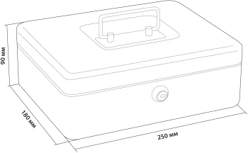 Ящик для денег без номинала Cactus CS-CB-003RD 90x250x180 красный сталь 1.367кг Ящик для денег без номинала Cactus CS-CB-003RD 90x250x180 красный сталь 1.367кг