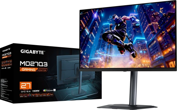 Монитор Gigabyte 27" MO27Q3 EK черный QD OLED LED 16:9 HDMI M/M матовая HAS Piv 1500000:1 250cd 178гр/178гр 2560x1440 360Hz G-Sync FreeSync Premium Pro DP QHD 6.55кг Монитор Gigabyte 27" MO27Q3 EK черный QD OLED LED 16:9 HDMI M/M матовая HAS Piv 1500000:1 250cd 178гр/178гр 2560x1440 360Hz G-Sync FreeSync Premium Pro DP QHD 6.55кг