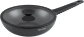 Сковорода ВОК (WOK) Rondell Kontur RDA-1489 круглая 28см покрытие: Xylan Plus ручка несъемная (с крышкой) графитовый Сковорода ВОК (WOK) Rondell Kontur RDA-1489 круглая 28см покрытие: Xylan Plus ручка несъемная (с крышкой) графитовый