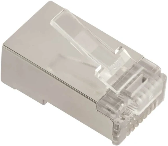 Коннектор Lanmaster (LAN-EZ45-8P8C/S5E-100) STP кат.5E RJ45 серебристый (упак.:100шт) Коннектор Lanmaster (LAN-EZ45-8P8C/S5E-100) STP кат.5E RJ45 серебристый (упак.:100шт)