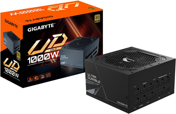 Блок питания Gigabyte ATX 1000W GP-UD1000GM 80+ gold (20+4pin) APFC 120mm fan 8xSATA Cab Manag RTL