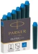 Картридж Parker Quink Z17 Mini (1950409) синие чернила для ручек перьевых (6шт)