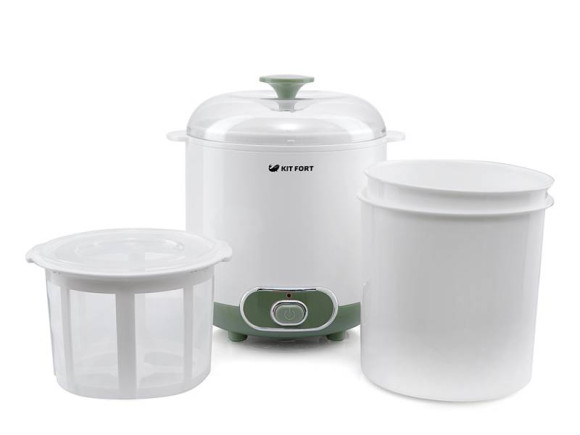 Йогуртница Kitfort KT-2005 20Вт 1б. 1500мл белый/зеленый Йогуртница Kitfort KT-2005 20Вт 1б. 1500мл белый/зеленый