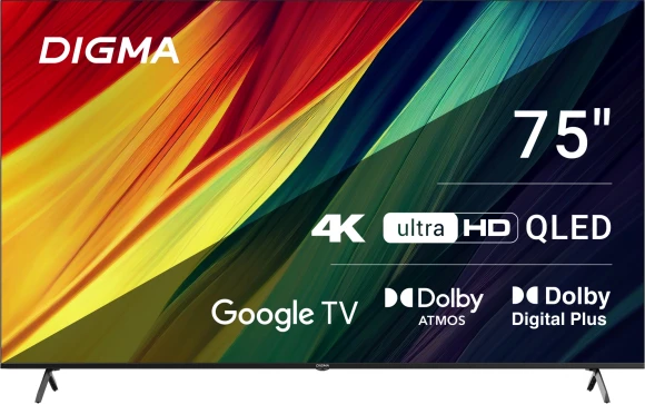 Телевизор QLED Digma 75" DM-LED75UQB31 Google TV Frameless Metal черный/черный 4K Ultra HD 60Hz MEMC DVB-T DVB-T2 DVB-C DVB-S DVB-S2 USB WiFi Smart TV Телевизор QLED Digma 75" DM-LED75UQB31 Google TV Frameless Metal черный/черный 4K Ultra HD 60Hz MEMC DVB-T DVB-T2 DVB-C DVB-S DVB-S2 USB WiFi Smart TV
