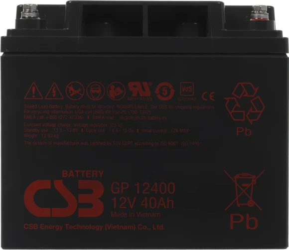 Батарея для ИБП CSB GP12400 12В 40Ач Батарея для ИБП CSB GP12400 12В 40Ач