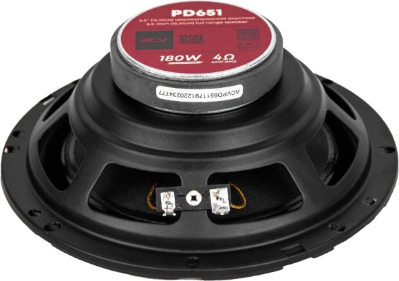 Колонки автомобильные ACV PD-651 BEATS (без решетки) 180Вт 88дБ 4Ом 16см (6.5дюйм) (ком.:2кол.) коаксиальные однополосные