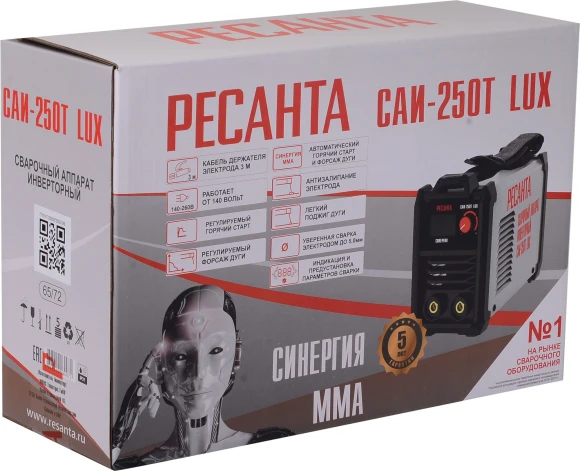 Сварочный аппарат Ресанта САИ-250Т LUX инвертор ММА DC 9.5кВт