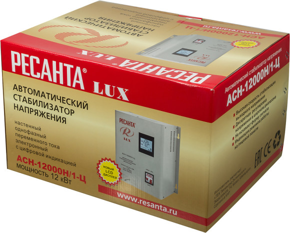 Стабилизатор напряжения Ресанта АСН-12000Н/1-Ц 12кВА однофазный серый (63/6/22) Стабилизатор напряжения Ресанта АСН-12000Н/1-Ц 12кВА однофазный серый (63/6/22)