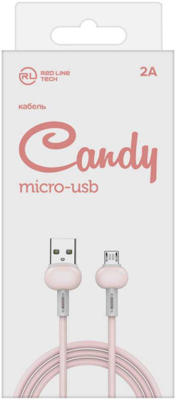 Кабель Redline Candy УТ000021986 USB (m)-micro USB (m) 1м розовый