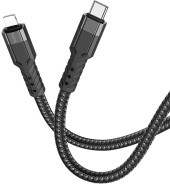 Кабель Hoco U110 iP PD USB Type-C (m)-Lightning (m) 1.2м черный коробка Кабель Hoco U110 iP PD USB Type-C (m)-Lightning (m) 1.2м черный коробка
