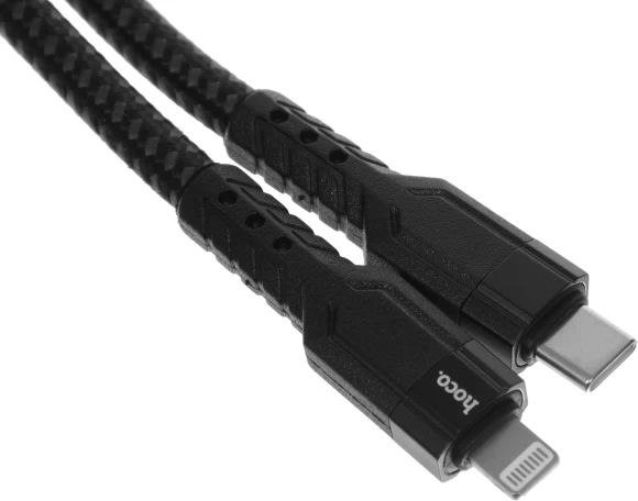 Кабель Hoco U110 iP PD USB Type-C (m)-Lightning (m) 1.2м черный коробка