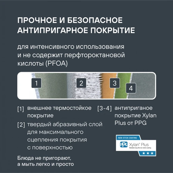 Сотейник Rondell Escurion RDA-871 4.0л. d=28см (с крышкой) черный