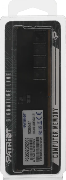 Память DDR5 32GB 5200MHz Patriot PSD532G52002 Signature RTL PC5-41600 CL42 DIMM 288-pin 1.1В single rank Ret Память DDR5 32GB 5200MHz Patriot PSD532G52002 Signature RTL PC5-41600 CL42 DIMM 288-pin 1.1В single rank Ret
