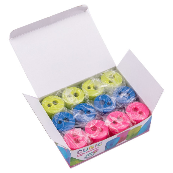 Точилка для карандашей ручная Deli E39768 2 отверстия пластик ассорти дисплей