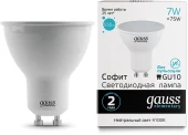 Лампа светодиодная Gauss 7Вт цок.:GU10 рефлек. 220B св.свеч.бел.нейт. MR16 (упак.:1шт) (13627) Лампа светодиодная Gauss 7Вт цок.:GU10 рефлек. 220B св.свеч.бел.нейт. MR16 (упак.:1шт) (13627)