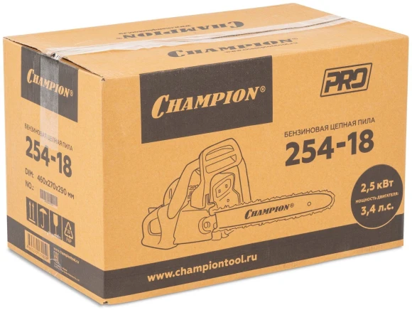 Бензопила Champion 254-18 2500Вт 3.4л.с. дл.шины:18" (45cm)