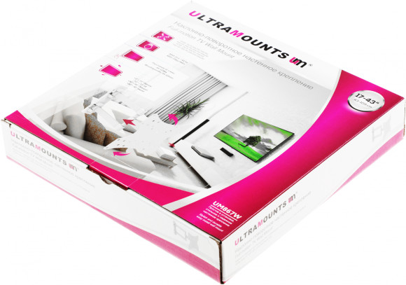 Кронштейн для телевизора Ultramounts UM867W белый 23"-42" макс.20кг настенный поворот и наклон