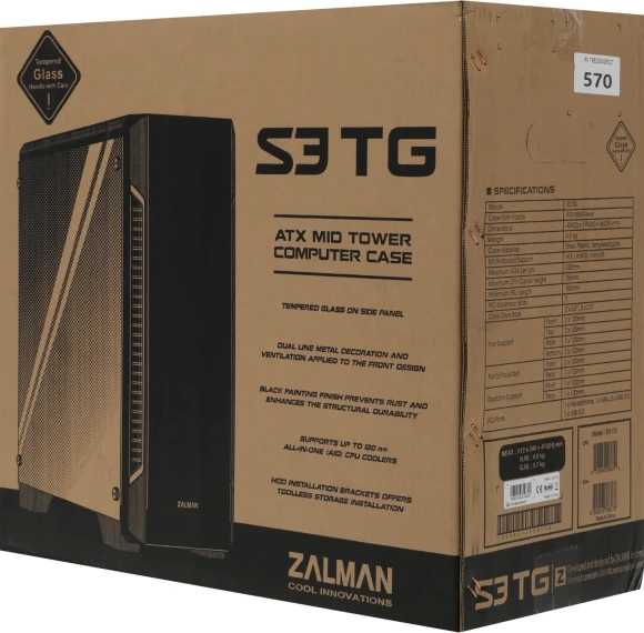 Корпус Zalman S3 TG черный без БП ATX 5x120mm 2xUSB2.0 1xUSB3.0 audio bott PSU Корпус Zalman S3 TG черный без БП ATX 5x120mm 2xUSB2.0 1xUSB3.0 audio bott PSU