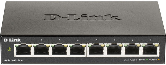 Коммутатор D-Link DGS-1100-08V2/A1A (L2) 8x1Гбит/с управляемый