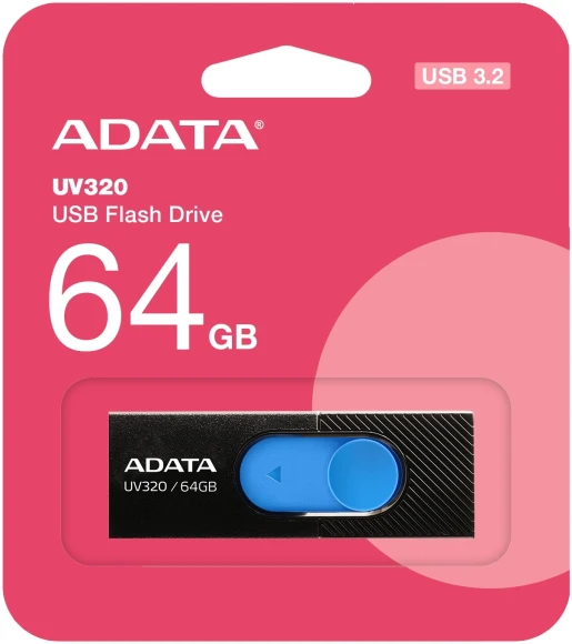 Флеш Диск A-Data 64Gb UV320 AUV320-64G-RBKBL USB3.2 черный Флеш Диск A-Data 64Gb UV320 AUV320-64G-RBKBL USB3.2 черный
