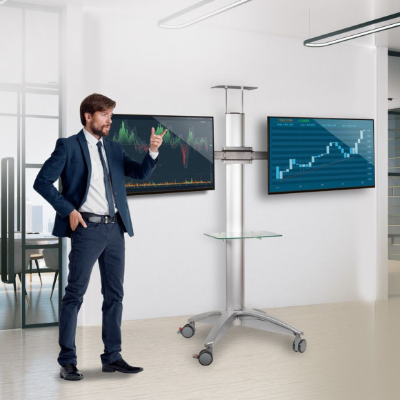 Подставка для телевизора Arm Media PT-STAND-15 серебристый 26"-55" макс.120кг напольный наклон Подставка для телевизора Arm Media PT-STAND-15 серебристый 26"-55" макс.120кг напольный наклон