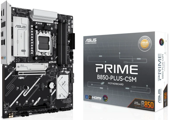 Материнская плата Asus PRIME B850-PLUS-CSM Socket AM5 AMD B850 4xDDR5 ATX AC`97 8ch(7.1) 2.5Gg RAID+HDMI+DP Материнская плата Asus PRIME B850-PLUS-CSM Socket AM5 AMD B850 4xDDR5 ATX AC`97 8ch(7.1) 2.5Gg RAID+HDMI+DP