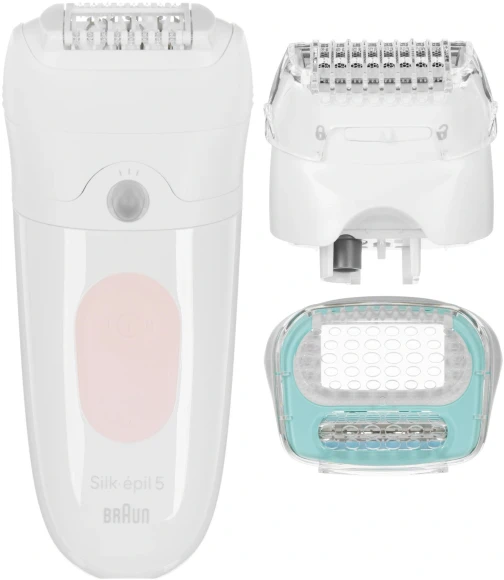 Эпилятор Braun SE5-050 скор.:2 насад.:4 от электр.сети от аккум. белый/розовый