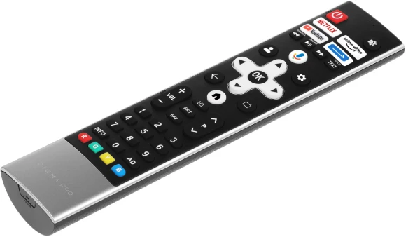 Телевизор QLED Digma Pro 43" QLED 43L Google TV Frameless черный/серебристый 4K Ultra HD 120Hz HSR DVB-T DVB-T2 DVB-C DVB-S DVB-S2 USB WiFi Smart TV