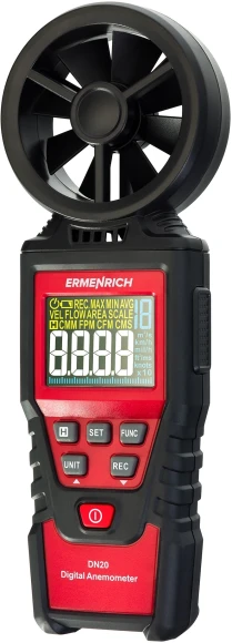 Анемометр-термометр Ermenrich Seek DN20 портативный крыльчатый красный/черный (82972)