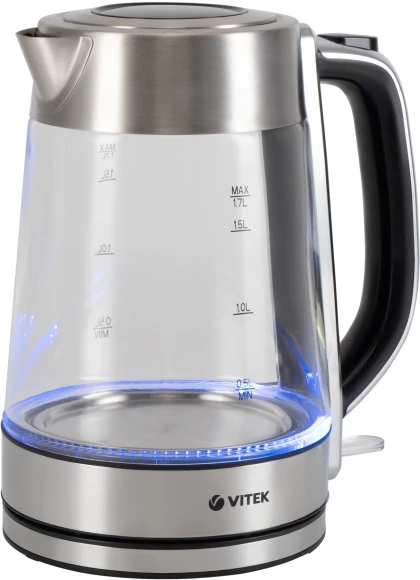 Чайник электрический Vitek VT-1184 1.7л. 2200Вт серебристый корпус: стекло/металл Чайник электрический Vitek VT-1184 1.7л. 2200Вт серебристый корпус: стекло/металл