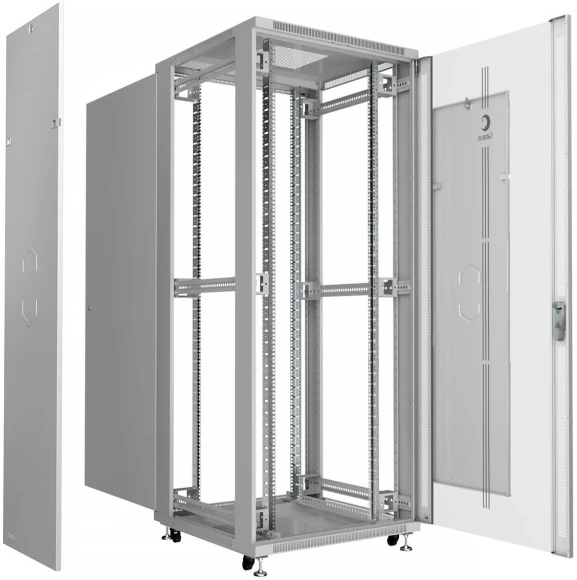 Шкаф коммутационный Cabeus (SH-05C-42U60/60-BK) напольный 42U 600x600мм пер.дв.стекл металл 800кг черный 500мм 90кг 2055мм IP20 сталь