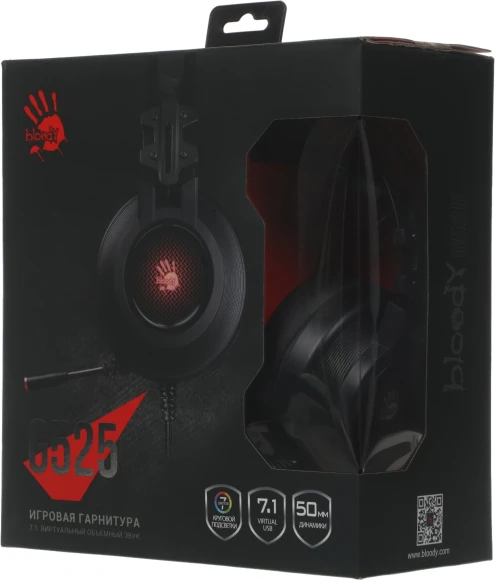 Наушники с микрофоном A4Tech Bloody G525 черный 2м мониторные оголовье (G525 BLACK)