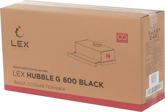 Вытяжка встраиваемая Lex Hubble G 600 черный/стекло черное управление: кулисные переключатели (1 мотор) Вытяжка встраиваемая Lex Hubble G 600 черный/стекло черное управление: кулисные переключатели (1 мотор)