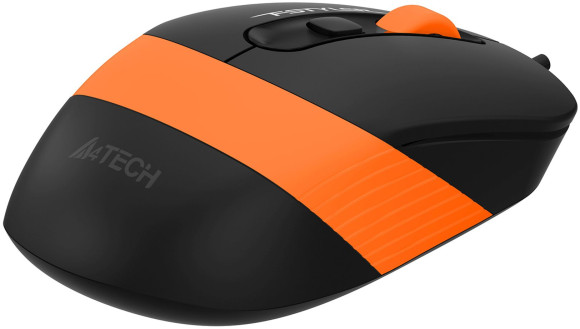 Мышь A4Tech Fstyler FM10S черный/оранжевый оптическая 1600dpi silent USB 3but (FM10S USB ORANGE)