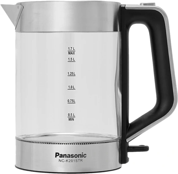 Чайник электрический Panasonic NC-K201STR 1.7л. 2200Вт серебристый корпус: стекло